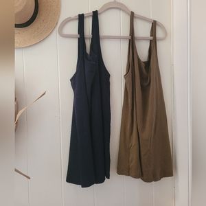 Petite Large Organic Cotton Tank Lot - Navy & Olive Green